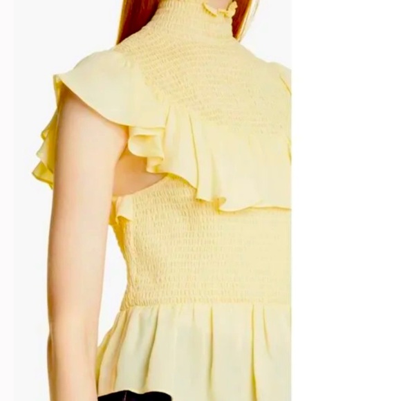 Cinq à Sept Yellow Ruffle Top - Picture 4 of 15
